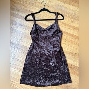 La Senza Vintage 1990s Brown Velvet Slip dress Size Small Made in Canada